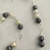 Sieradenset ijsparels grijs (ketting, armband en oorbellen)