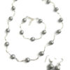 Sieradenset ijsparels grijs (ketting, armband en oorbellen)