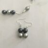 Sieradenset ijsparels grijs (ketting, armband en oorbellen)