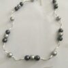 Sieradenset ijsparels grijs (ketting, armband en oorbellen)