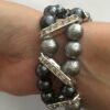 Sieradenset ijsparels grijs (ketting, armband en oorbellen)