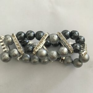 Sieradenset ijsparels grijs (ketting, armband en oorbellen)