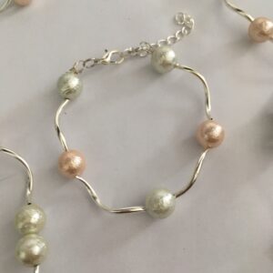 Sieradenset ijsparels (ketting, armband en oorbellen)
