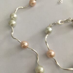 Sieradenset ijsparels (ketting, armband en oorbellen)