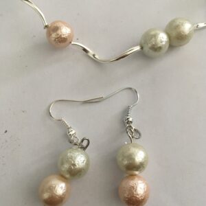 Sieradenset ijsparels (ketting, armband en oorbellen)