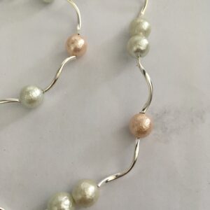Sieradenset ijsparels (ketting, armband en oorbellen)
