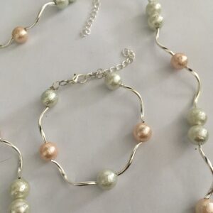 Sieradenset ijsparels (ketting, armband en oorbellen)