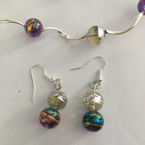 Sieradenset crackle (ketting, armband en oorbellen)