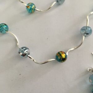 Sieradenset crackle (ketting, armband en oorbellen)
