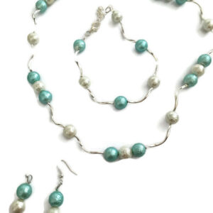Sieradenset crackle (ketting, armband en oorbellen)