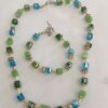 Ketting blokjes en buisjes met bijpassende armband