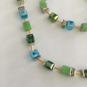 Ketting blokjes en buisjes met bijpassende armband