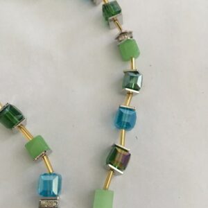Ketting blokjes en buisjes met bijpassende armband