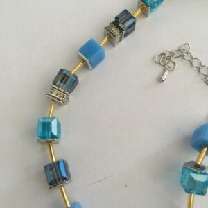Ketting blokjes en buisjes met bijpassende armband