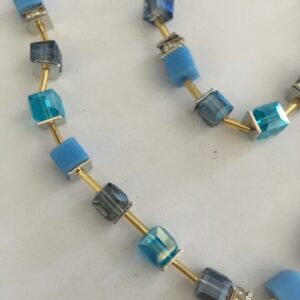 Ketting blokjes en buisjes met bijpassende armband