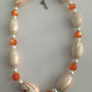 Ketting oranje met wit