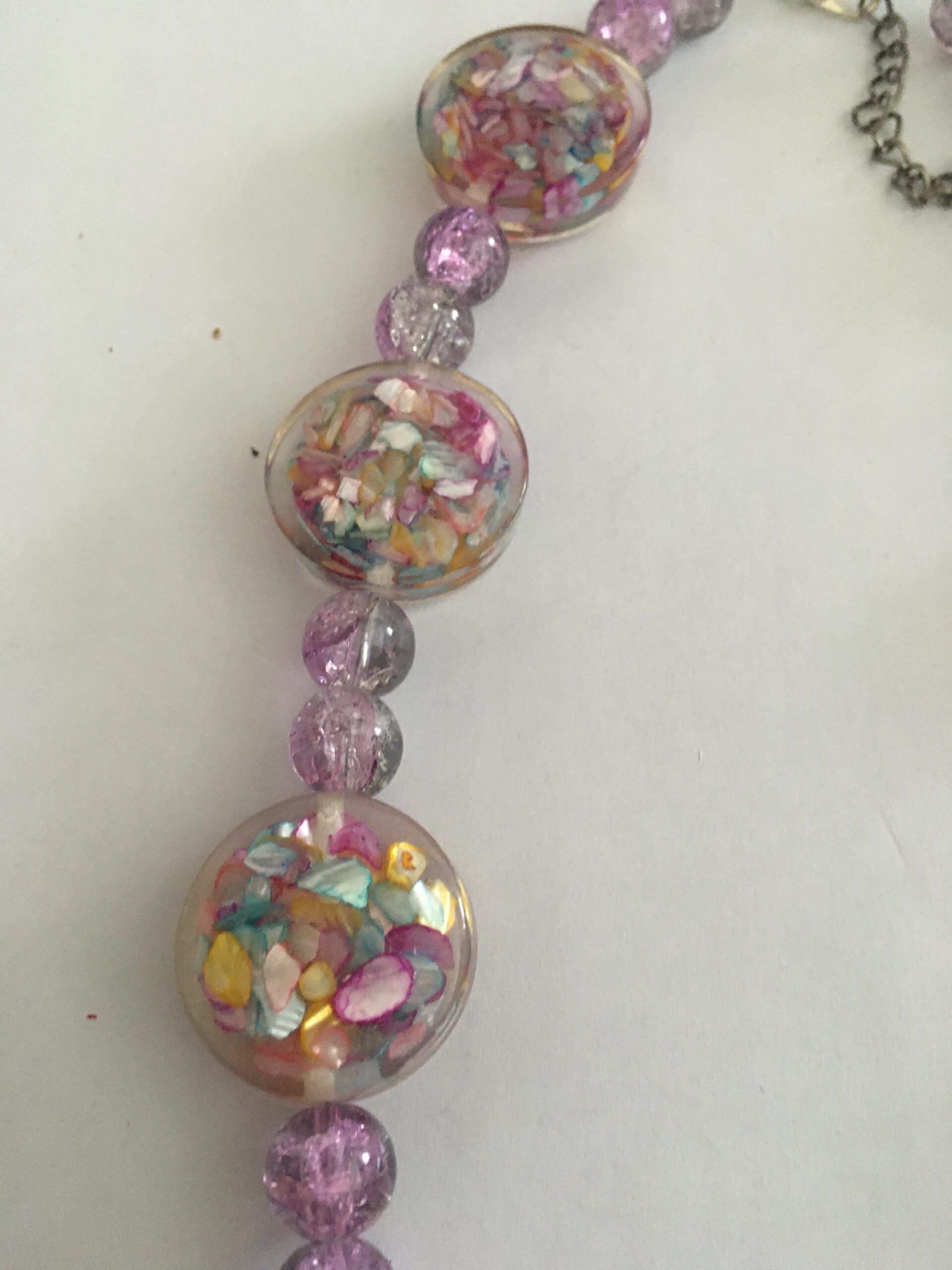 Ketting roze met paars