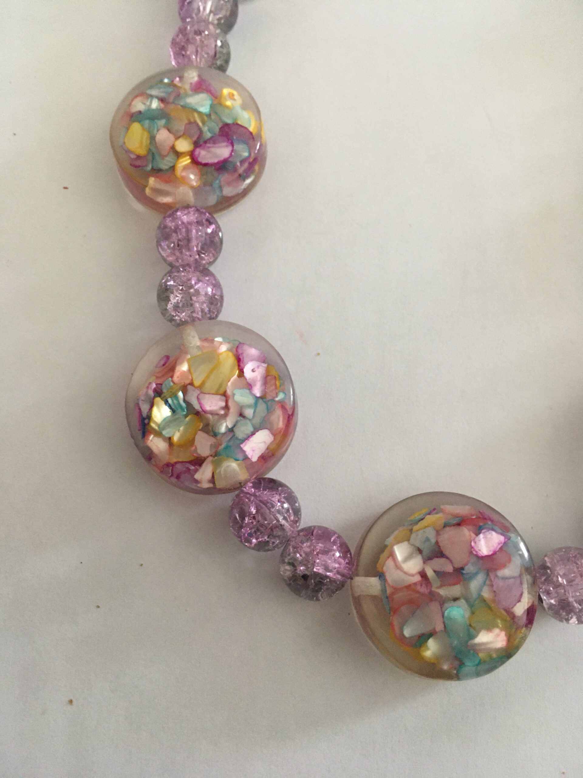Ketting roze met paars