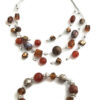 Ketting laagjes bruin met bijpassende armband