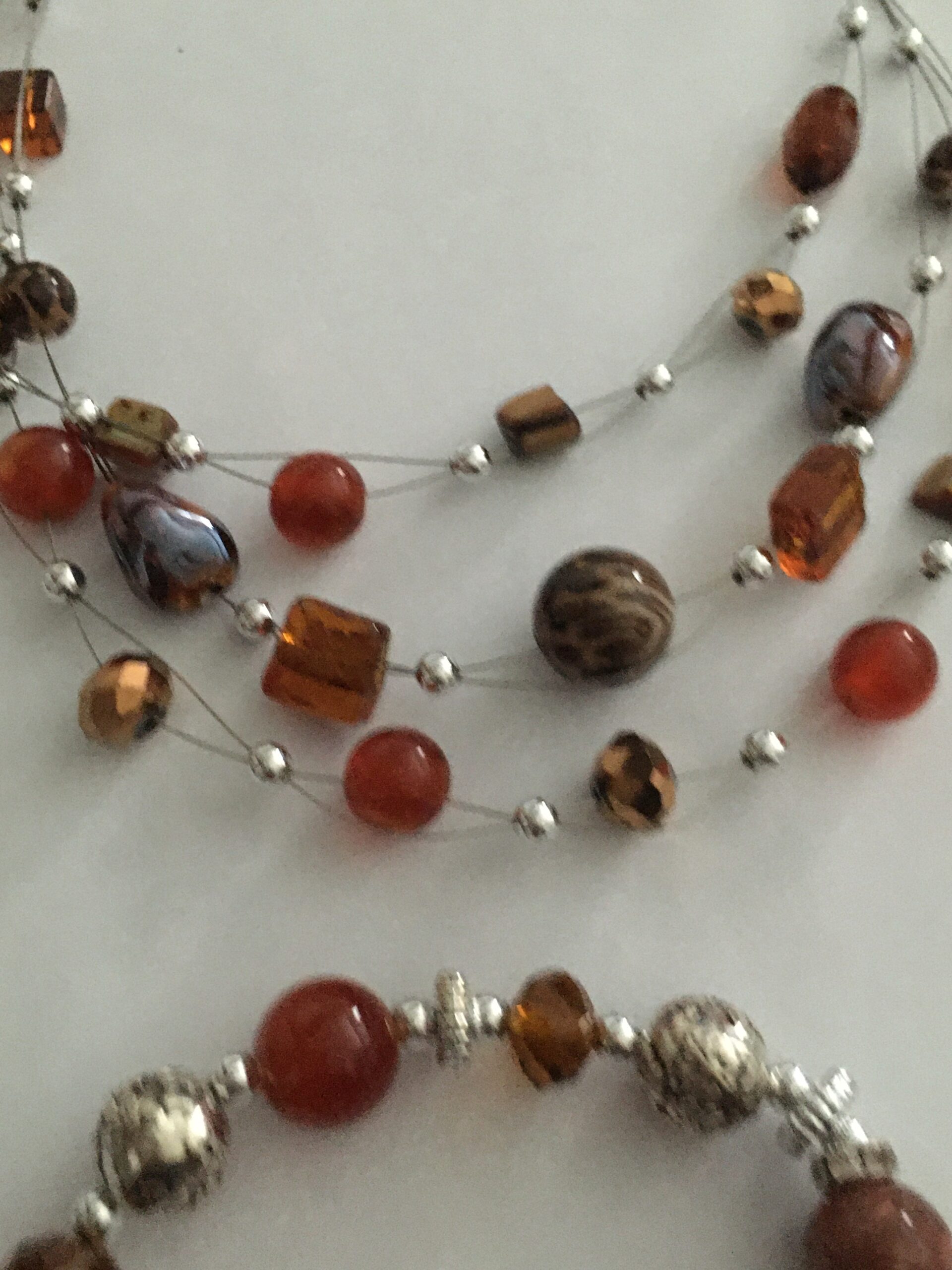 Ketting laagjes bruin met bijpassende armband