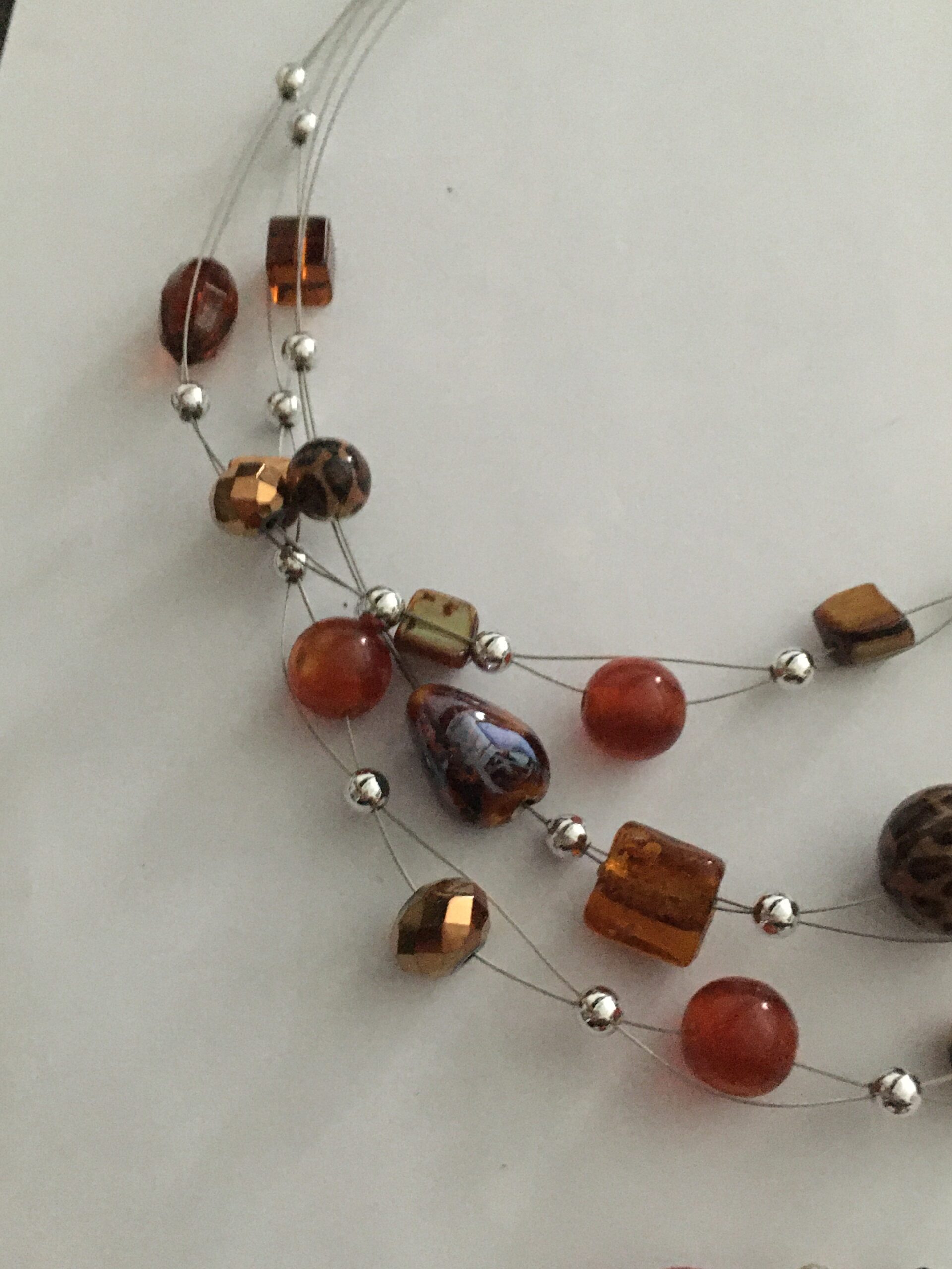 Ketting laagjes bruin met bijpassende armband