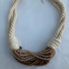 Ketting beige touw met facetkraaltjes