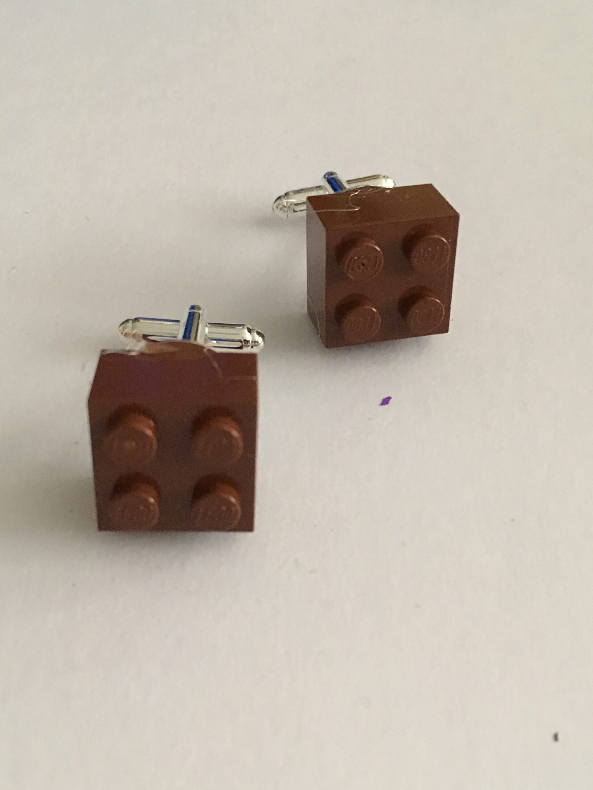Manchetknopen Lego chocoladebruin