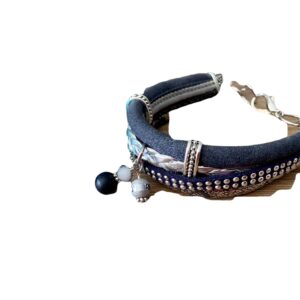 Leren armband laagjes met hartjes sluiting