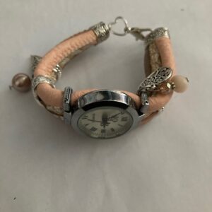 Leren horloge met hartjes sluiting