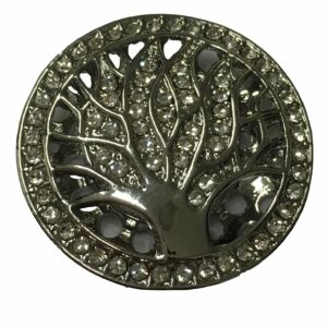 Magneetbroche levensboom zilverkleurig