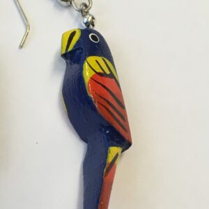 Oorbellen papegaai hanger rood blauw geel