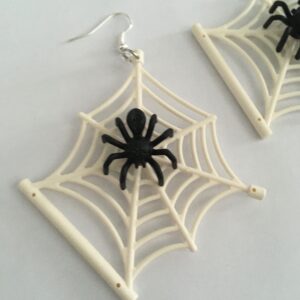 Oorbel halloween Spinnenweb met spin
