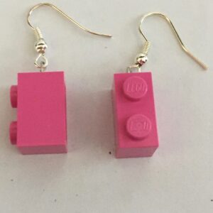 Oorbel hang Lego Hard Roze