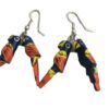 Oorbellen papegaai hanger blauw rood geel