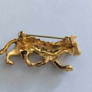 Alternative view of Broche goudkleurig panter strass