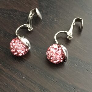Clipoorbel roze strass