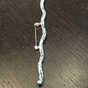 Sierspeld lang zilverkleurig 15 cm met kronkels