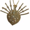 Broche goudkleurig spin groot met Swarovski steentjes