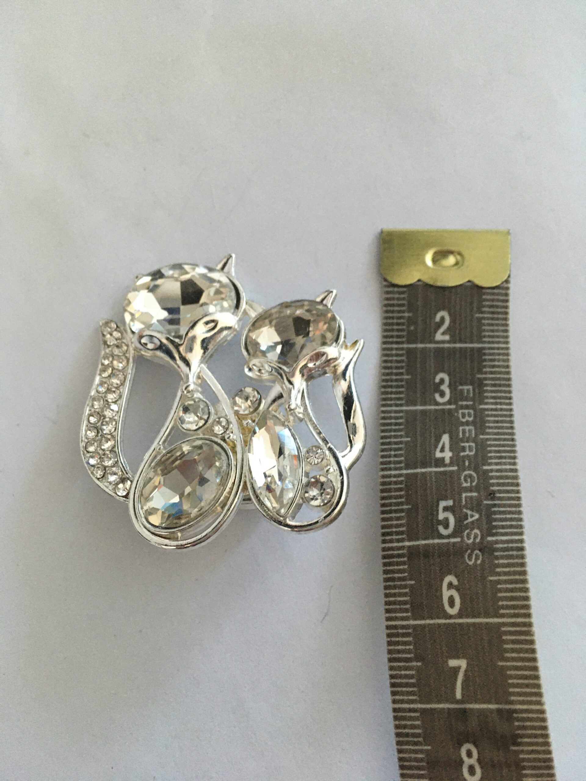 Magneetbroche katten stel zilverkleurig