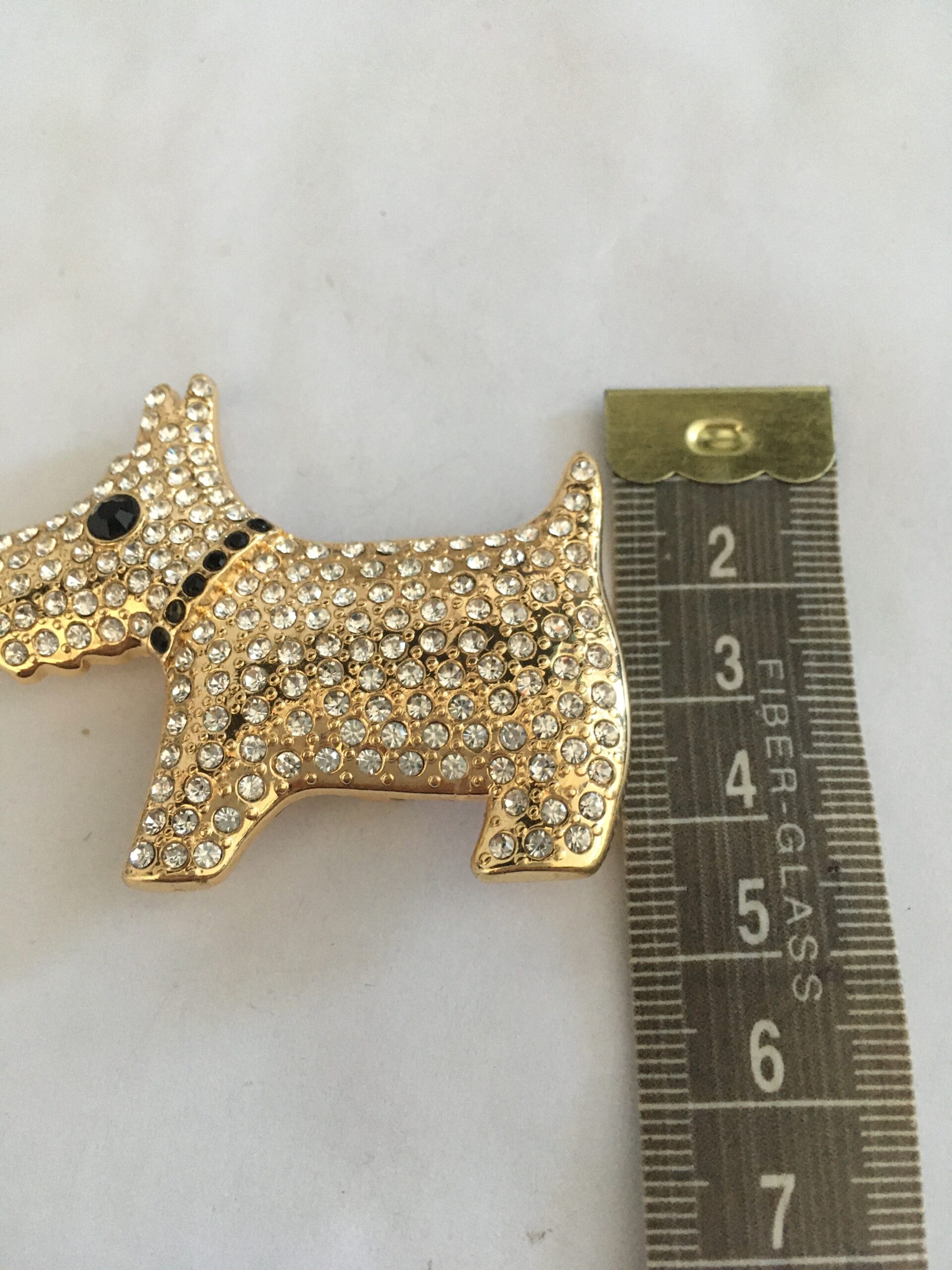 Magneetbroche goudkleurig Schotse Terrier