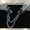 Vestclip parel roos met strass