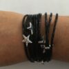 Armband zwart met magneetsluiting en sterretjes