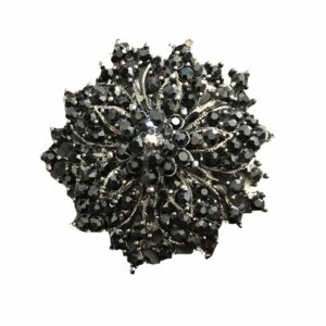 Broche bloem zwart
