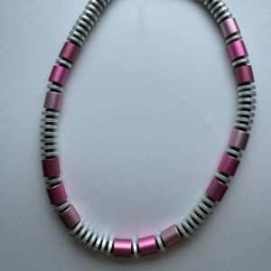 Aluminiumketting roze-zilverkleurig met magneetsluiting