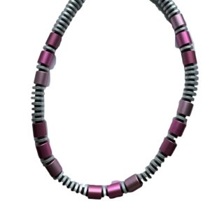 Aluminiumketting roze-zilverkleurig met magneetsluiting