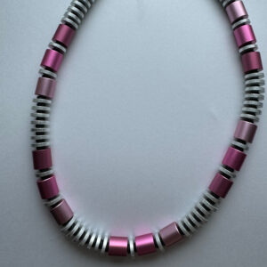 Aluminiumketting roze-zilverkleurig met magneetsluiting