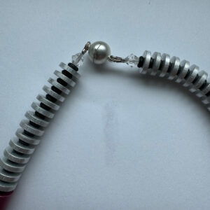Aluminiumketting roze-zilverkleurig met magneetsluiting