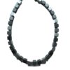 Aluminiumketting vierkante kralen grijs