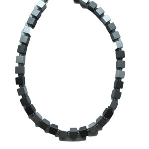 Aluminiumketting vierkante kralen grijs