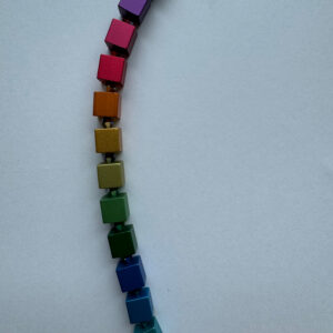 Aluminiumketting vierkante kralen multikleur